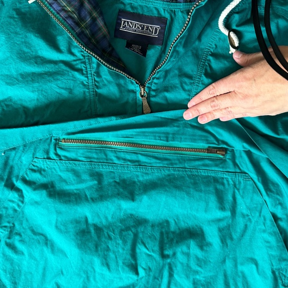 Lands’ End Teal Unisex Hooded Pullover Jacket size XL - Picture 3 of 4